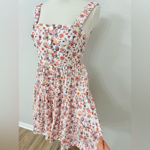 Masons Daughter Dress Womens Small Puff Sleeve Mini Floral Dress - Picture 6 of 11